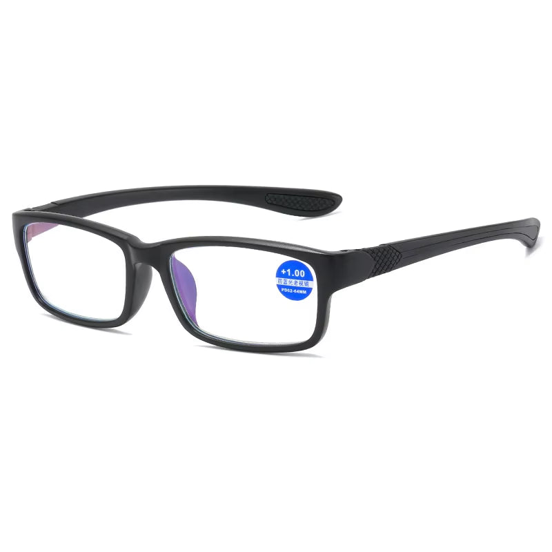 Reading Glasses Men Women Sports Anti-Blue Light Reading Eyewear Black Red TR90 Frame Presbyopia Eyeglasses +100 To+400 Glasses