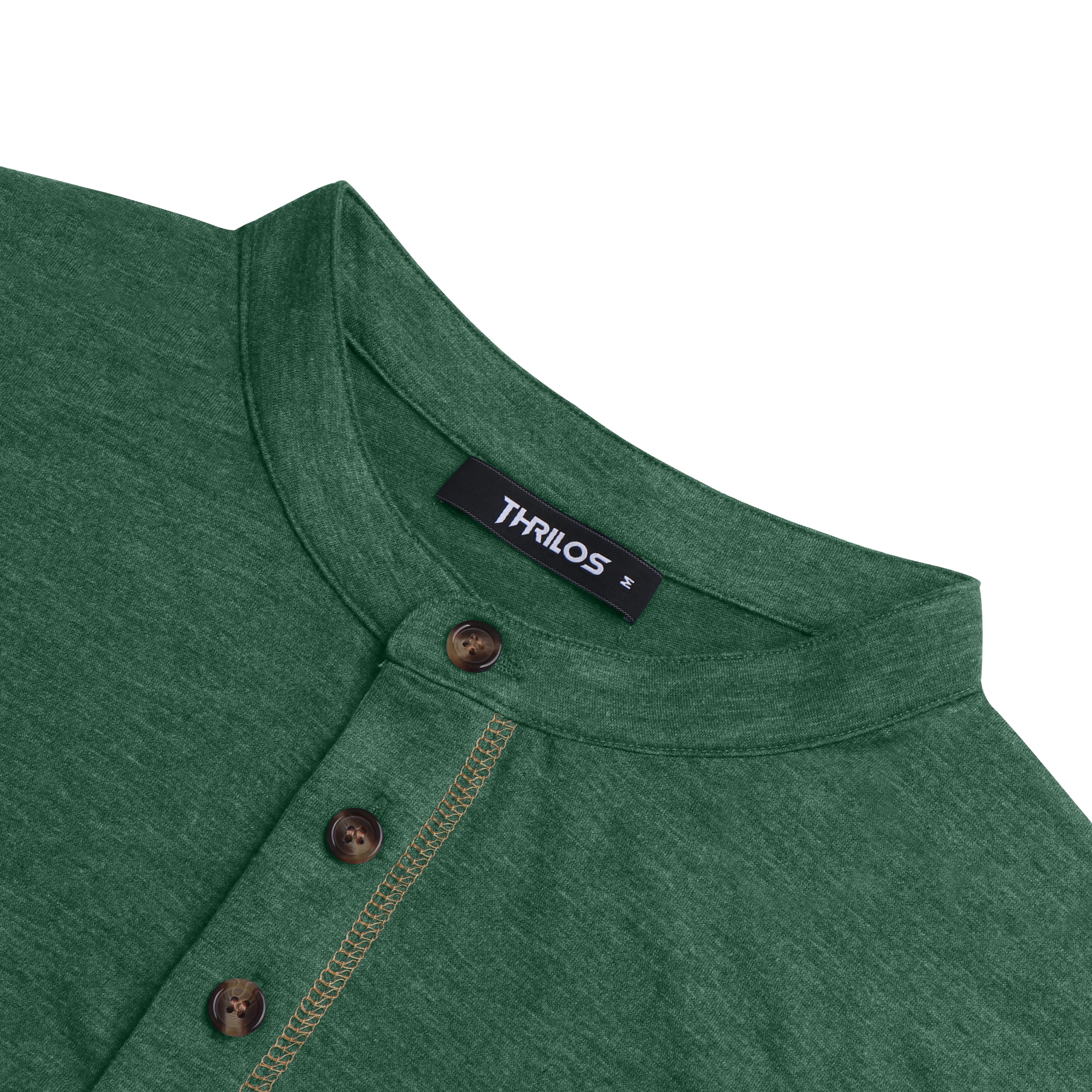 Mens Henley Shirts Long Sleeve Casual Tops Lightweight Pullover Shirt Button Cotton T-Shirt with Pocket