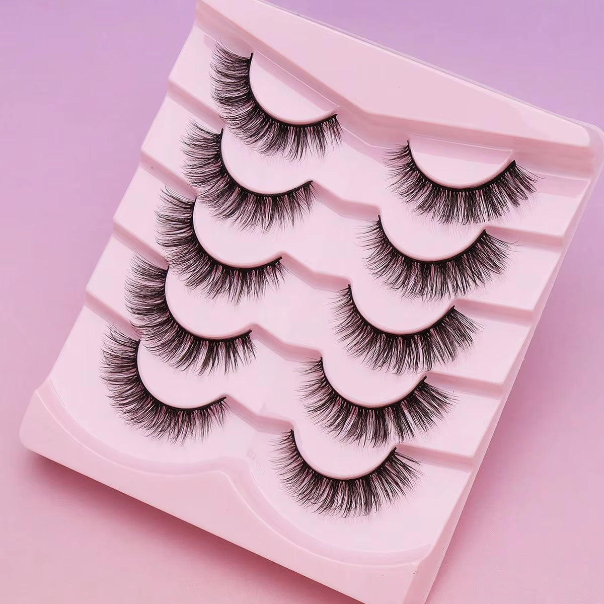 5 Pairs Cat Eye Lashes Faux Mink Eyelashes Winged End Eye Elongated Eyelashes Natural Long Manga Lashes Fake Lashes Makeup