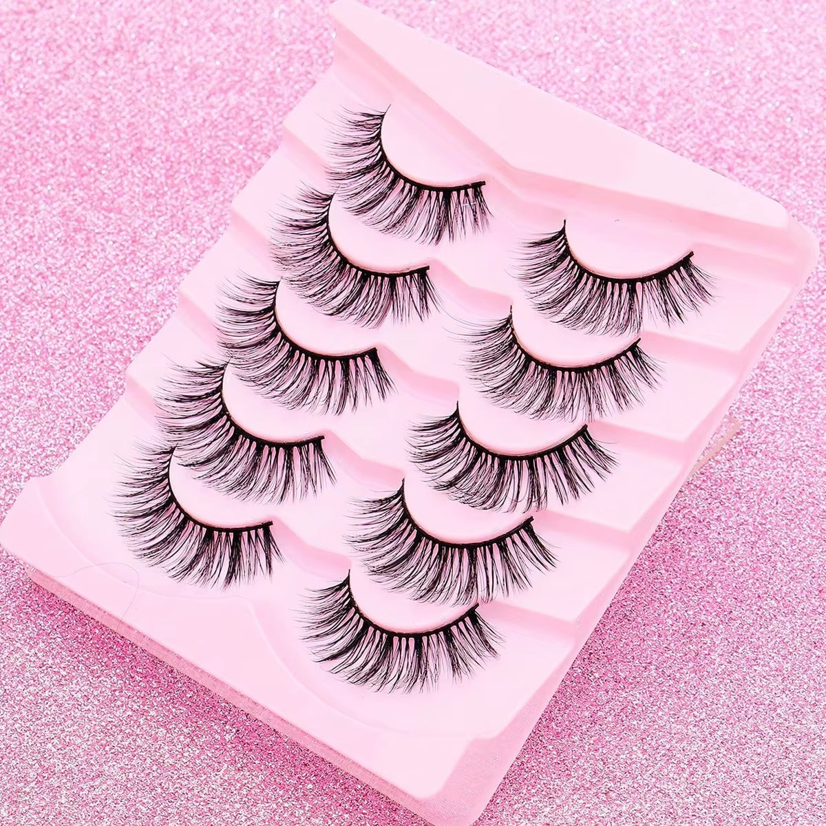 5 Pairs Cat Eye Lashes Faux Mink Eyelashes Winged End Eye Elongated Eyelashes Natural Long Manga Lashes Fake Lashes Makeup