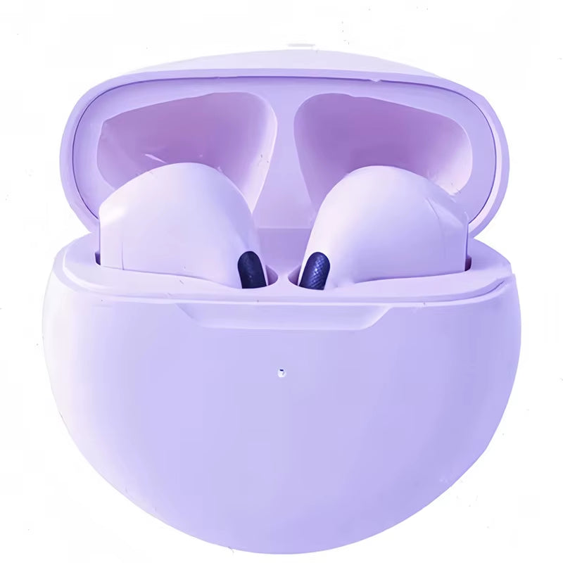 New TWS Earphone Bluetooth Headphones with Mic 9D Stereo Pro 6 Earbuds Wireless Bluetooth Headset Apply to Smartphones