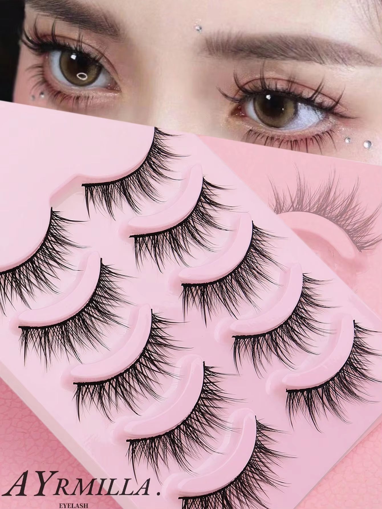 5 Pairs Cat Eye Lashes Faux Mink Eyelashes Winged End Eye Elongated Eyelashes Natural Long Manga Lashes Fake Lashes Makeup