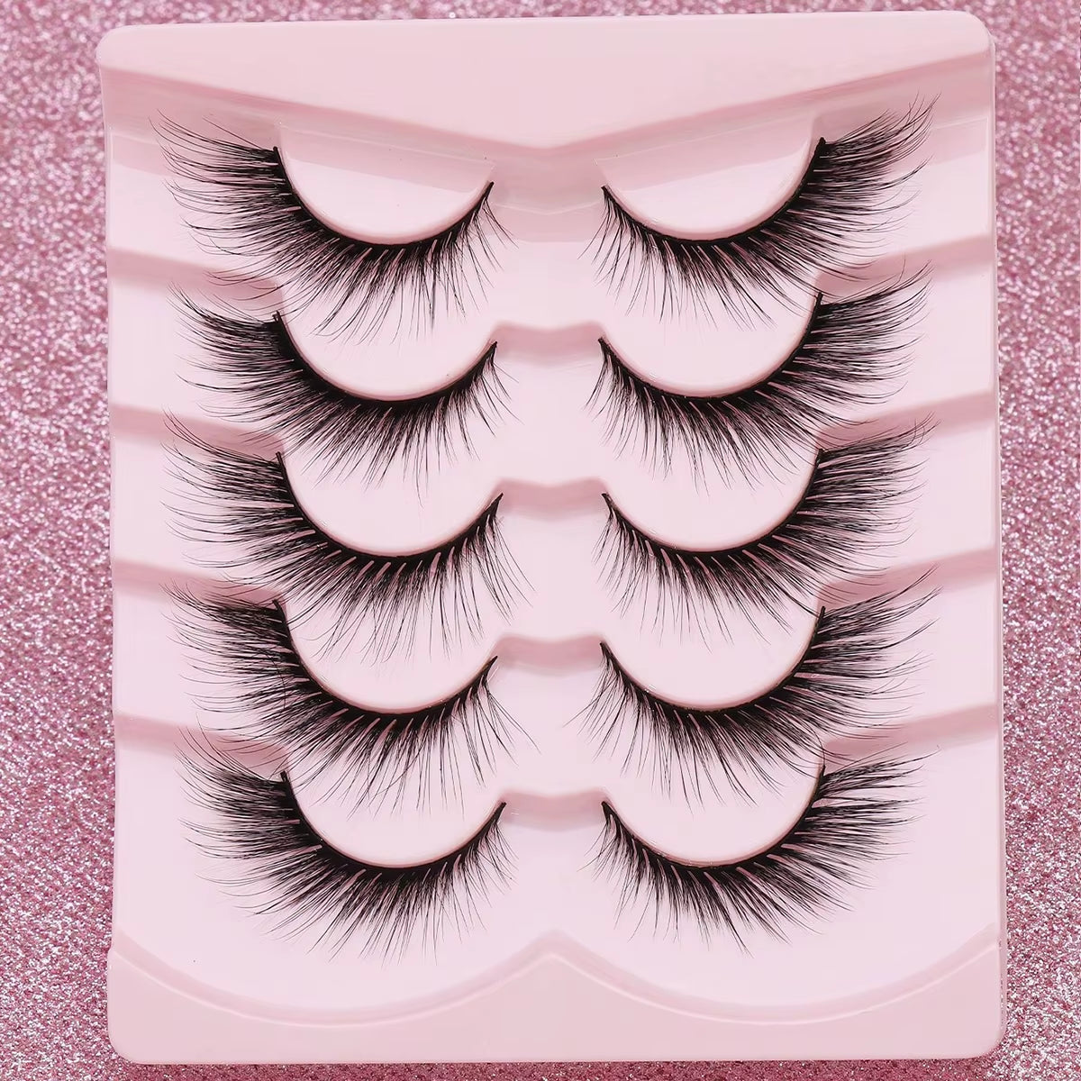 5 Pairs Cat Eye Lashes Faux Mink Eyelashes Winged End Eye Elongated Eyelashes Natural Long Manga Lashes Fake Lashes Makeup