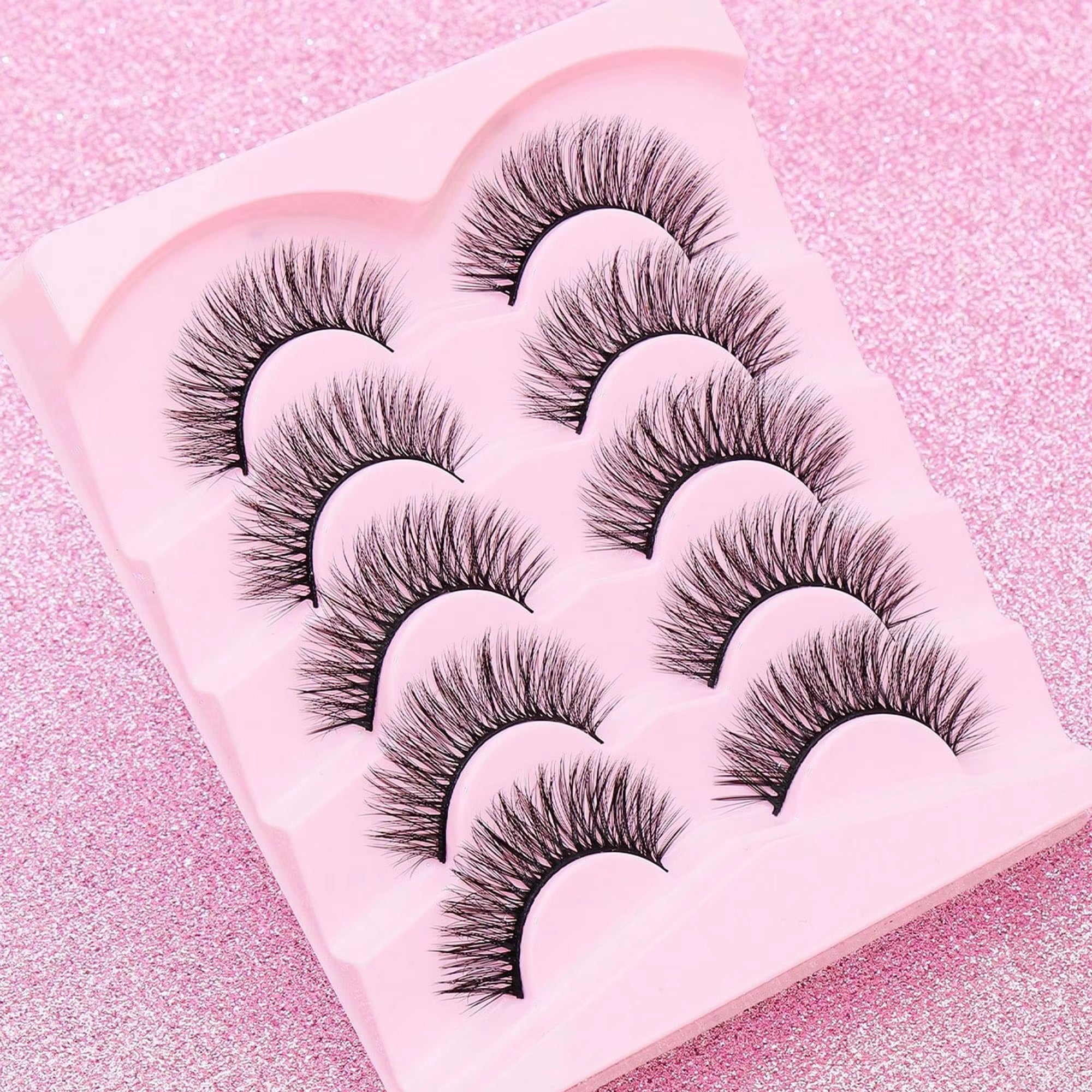 5 Pairs Cat Eye Lashes Faux Mink Eyelashes Winged End Eye Elongated Eyelashes Natural Long Manga Lashes Fake Lashes Makeup
