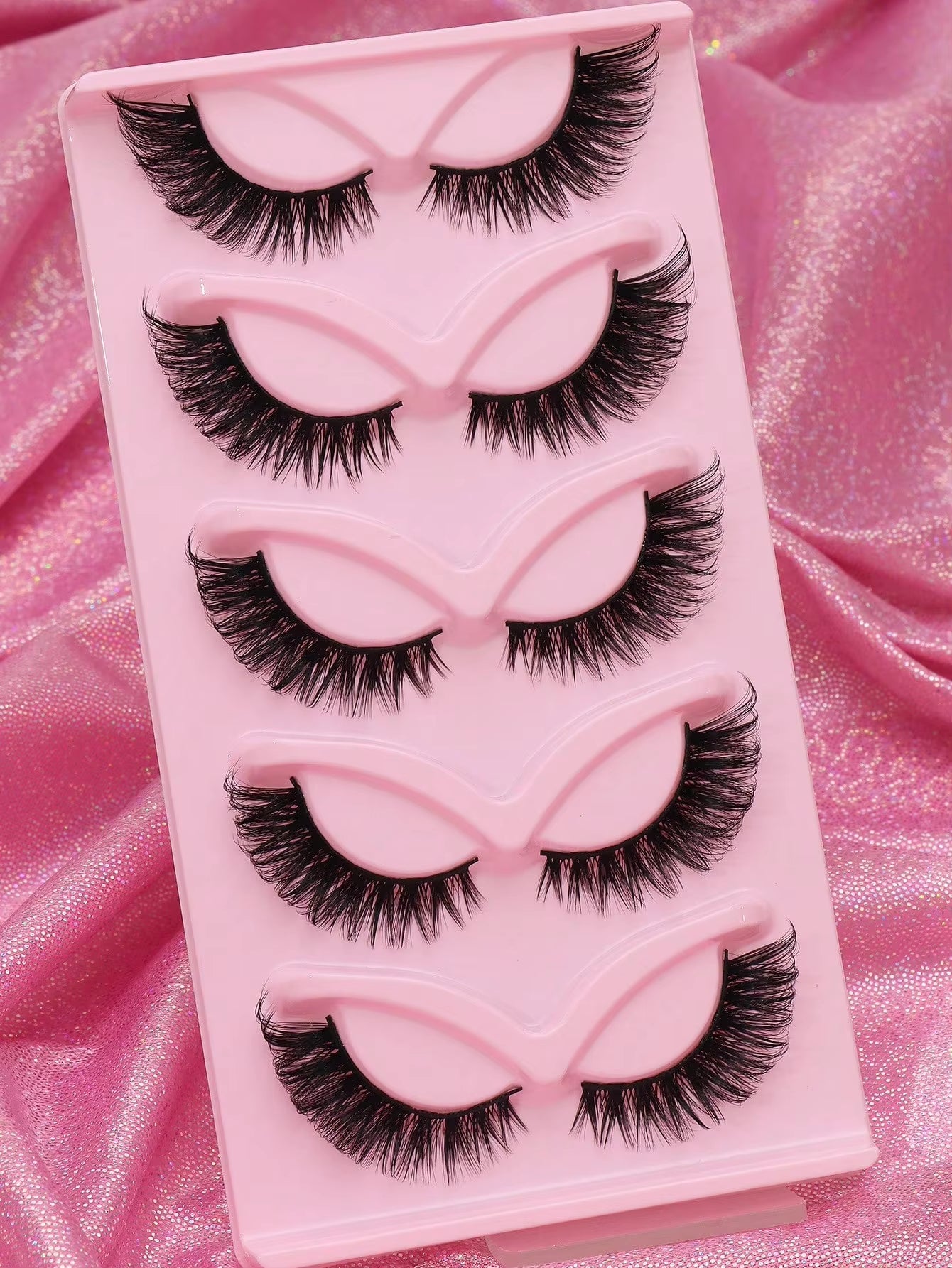 5 Pairs Cat Eye Lashes Faux Mink Eyelashes Winged End Eye Elongated Eyelashes Natural Long Manga Lashes Fake Lashes Makeup