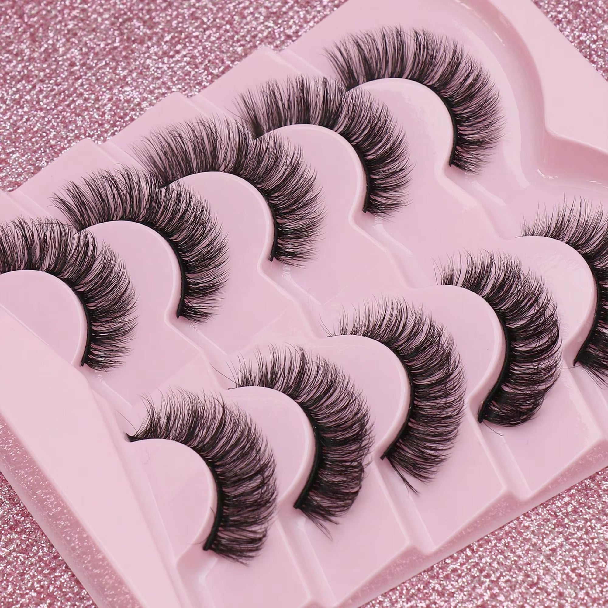 5 Pairs Cat Eye Lashes Faux Mink Eyelashes Winged End Eye Elongated Eyelashes Natural Long Manga Lashes Fake Lashes Makeup