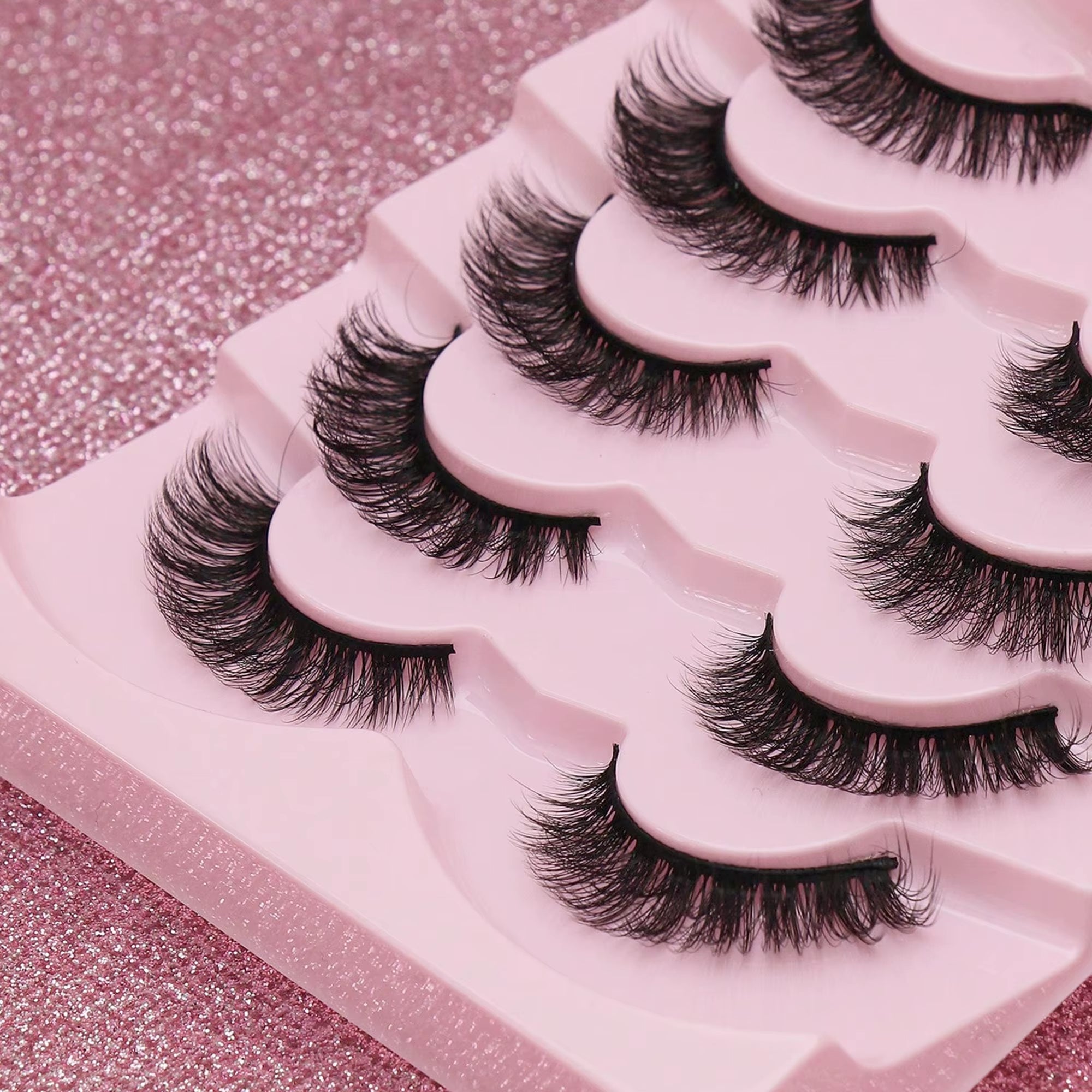 5 Pairs Cat Eye Lashes Faux Mink Eyelashes Winged End Eye Elongated Eyelashes Natural Long Manga Lashes Fake Lashes Makeup