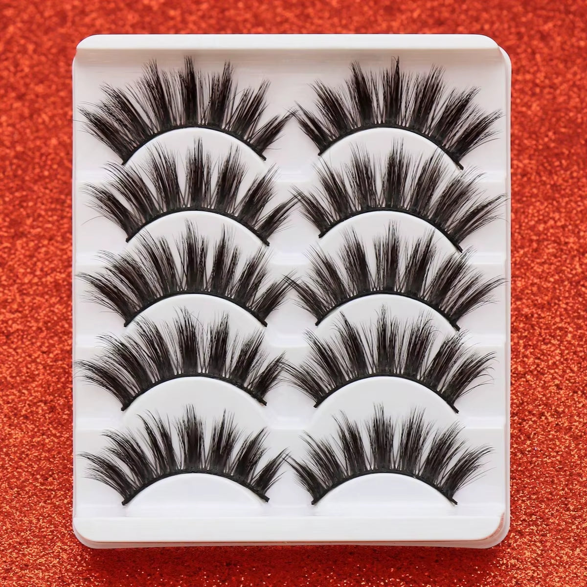 5 Pairs Cat Eye Lashes Faux Mink Eyelashes Winged End Eye Elongated Eyelashes Natural Long Manga Lashes Fake Lashes Makeup