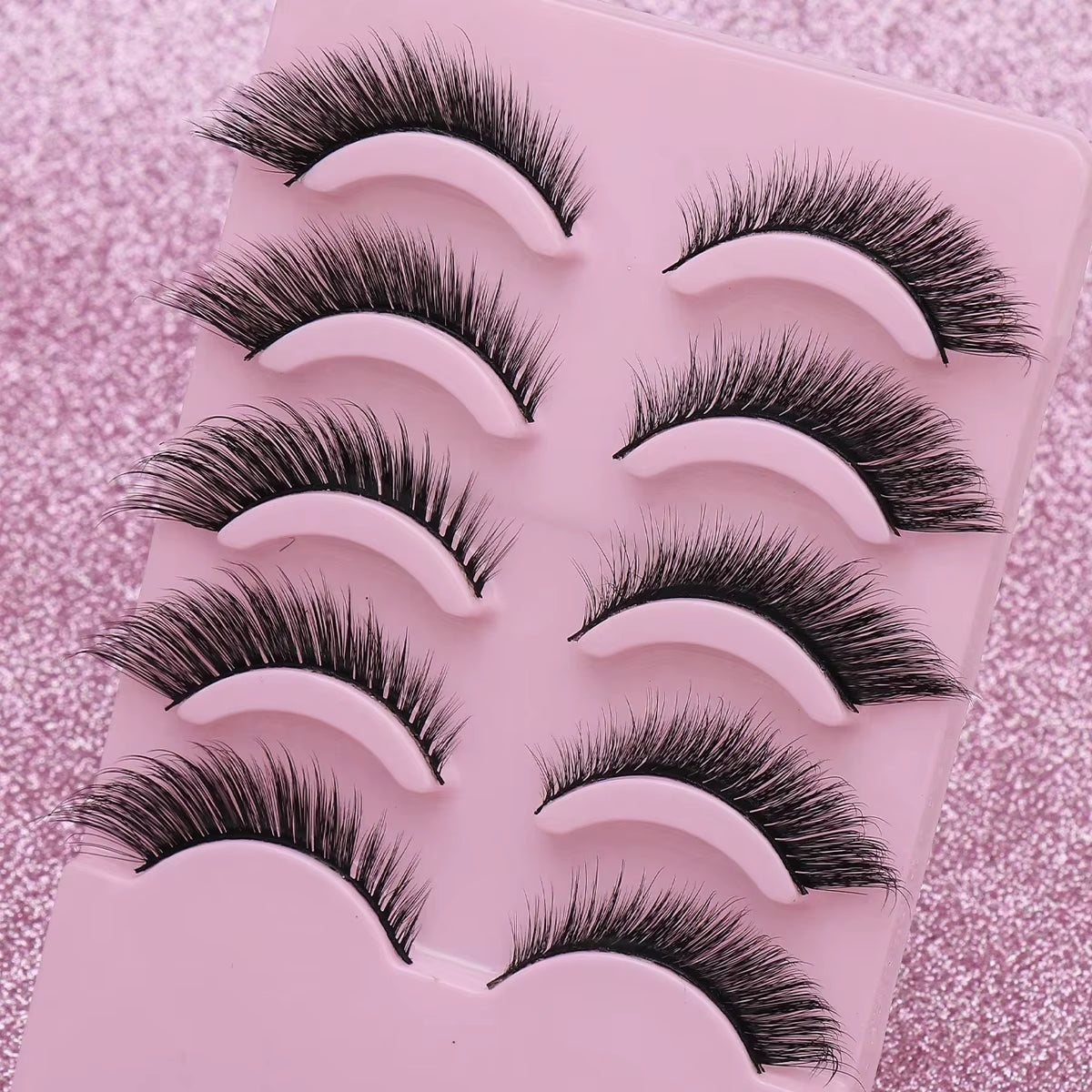 5 Pairs Cat Eye Lashes Faux Mink Eyelashes Winged End Eye Elongated Eyelashes Natural Long Manga Lashes Fake Lashes Makeup