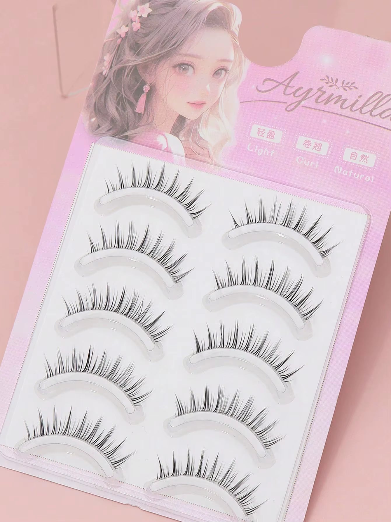 5 Pairs Cat Eye Lashes Faux Mink Eyelashes Winged End Eye Elongated Eyelashes Natural Long Manga Lashes Fake Lashes Makeup