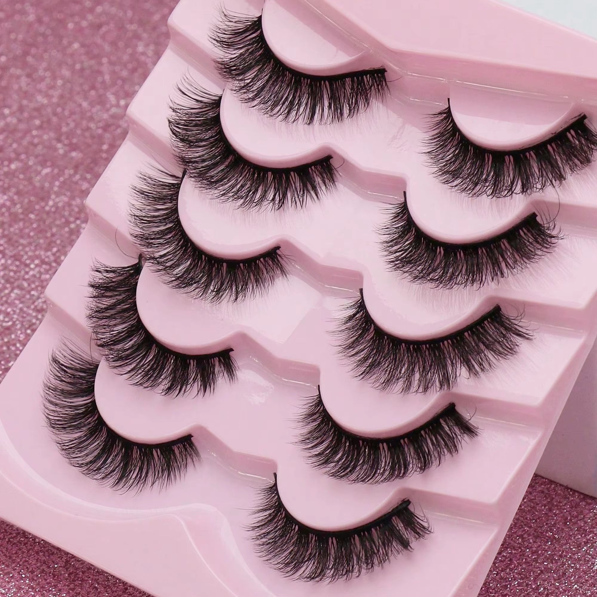 5 Pairs Cat Eye Lashes Faux Mink Eyelashes Winged End Eye Elongated Eyelashes Natural Long Manga Lashes Fake Lashes Makeup