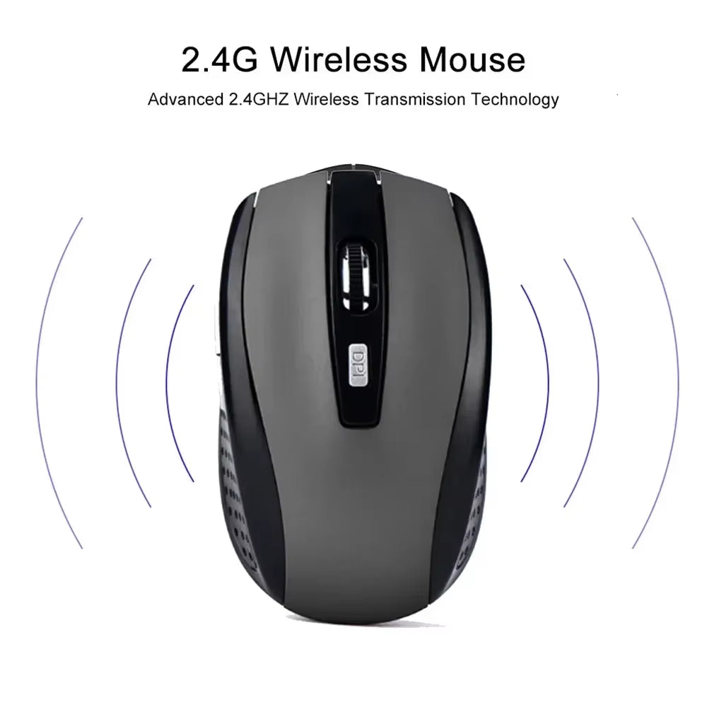 Portable 2.4G Wireless Mouse Ergonomics Mouse Mobile Optical Office Mouse for Notebook Laptop Macbook Adjustable 1600DPI Levels