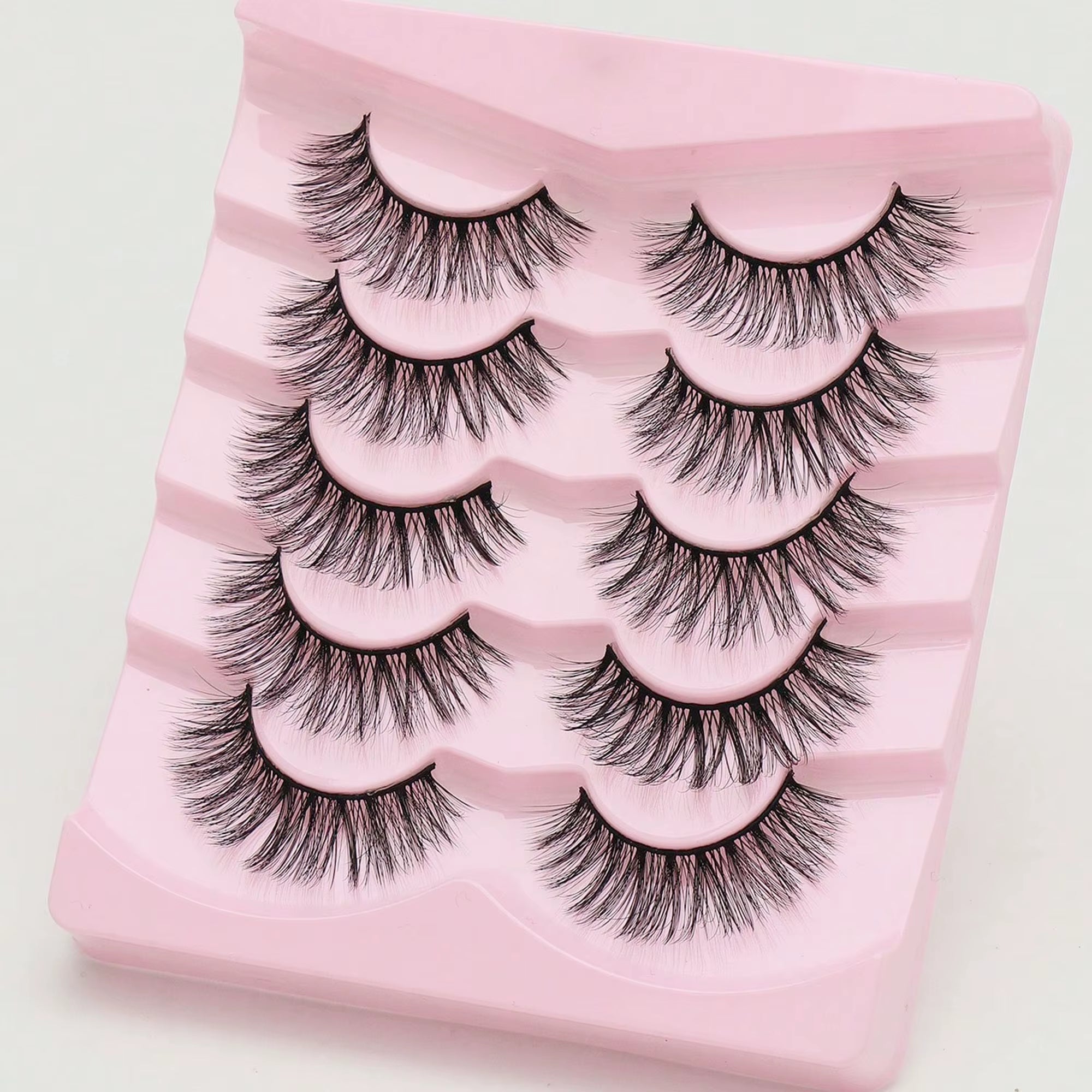 5 Pairs Cat Eye Lashes Faux Mink Eyelashes Winged End Eye Elongated Eyelashes Natural Long Manga Lashes Fake Lashes Makeup